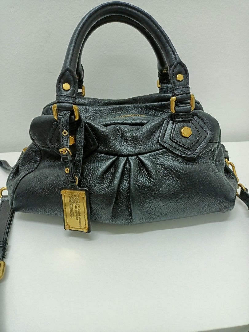Marc By Marc Jacobs Q Groove Leather Black Satchel Bag