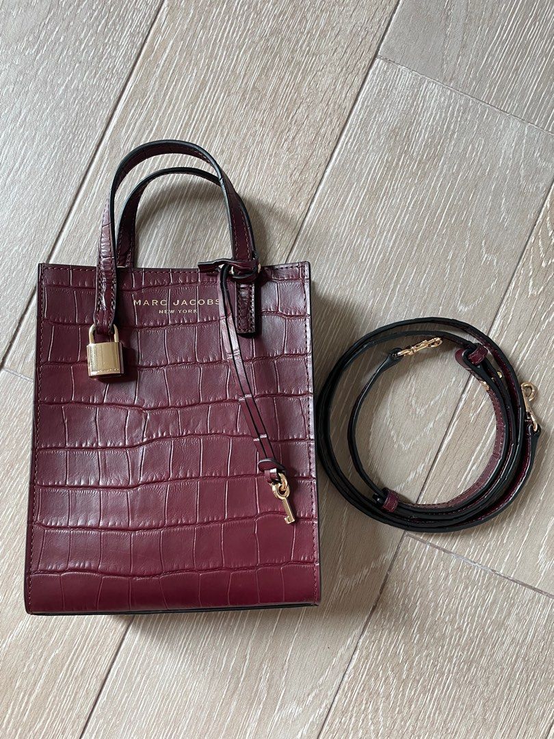 Marc Jacobs Micro Tote Croc Embossed Women s Leather Crossbody Bag