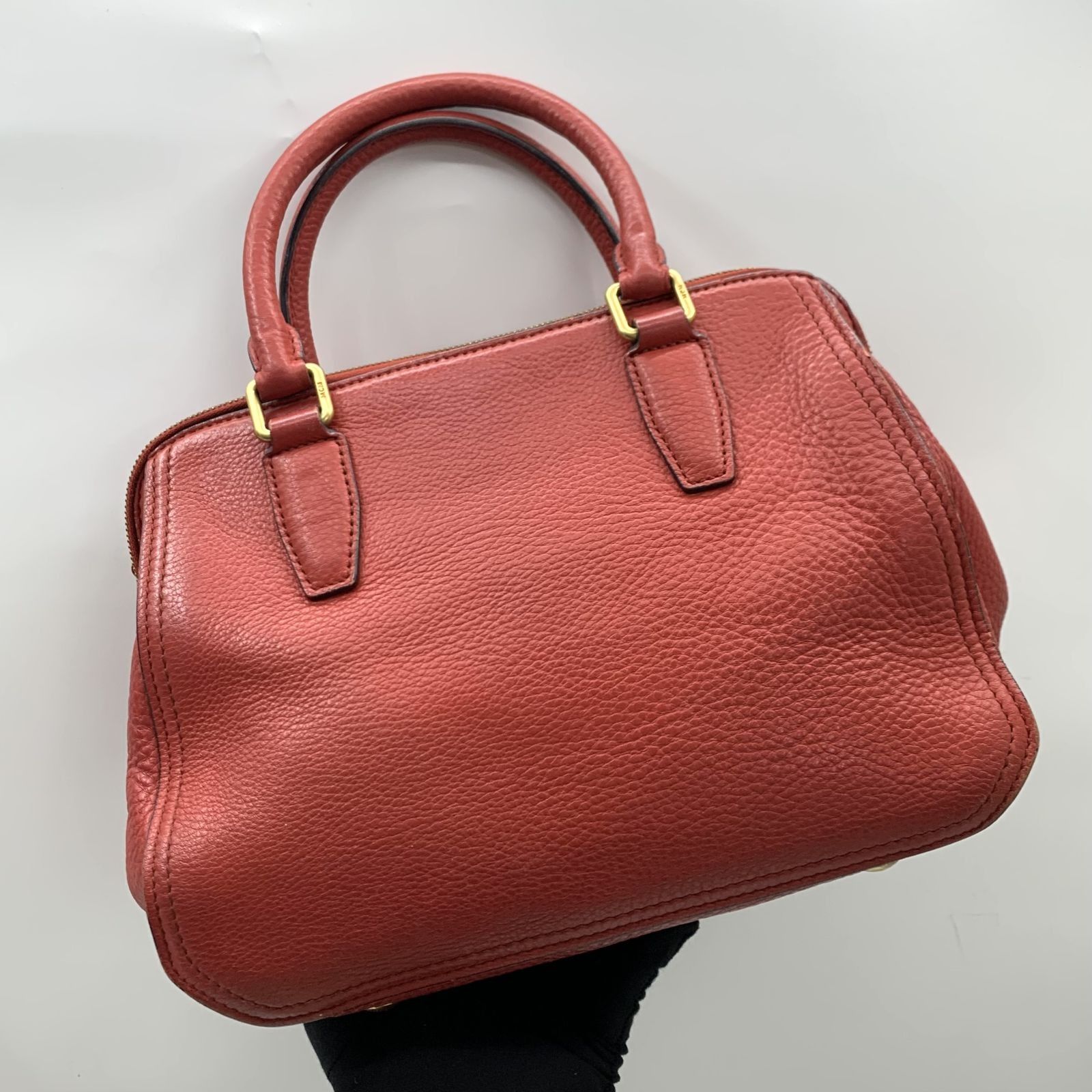 Mcm red shoulder top bag