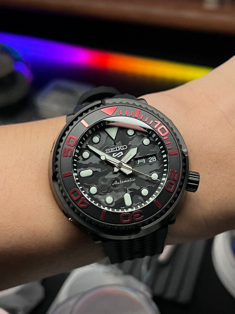 MOD Seiko SKX Tuna SRPJ39 in Brushed Black