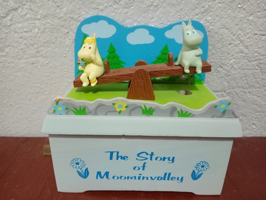 Moomin Music Box (Category: Vintage Collectibles) located in Baguio. Submitted by dammayschoice (Listing ID 1287817098, Image 1). Description: Moomin Music Box! 🎶🌈 🪵 wooden material © Moomin characters by Medialink Animation Int'l Ltd. 💖 📹 working well – video avail 🚫 Please note: a part needs to be glued, removed during shipment (4th photo) 🛒 280.