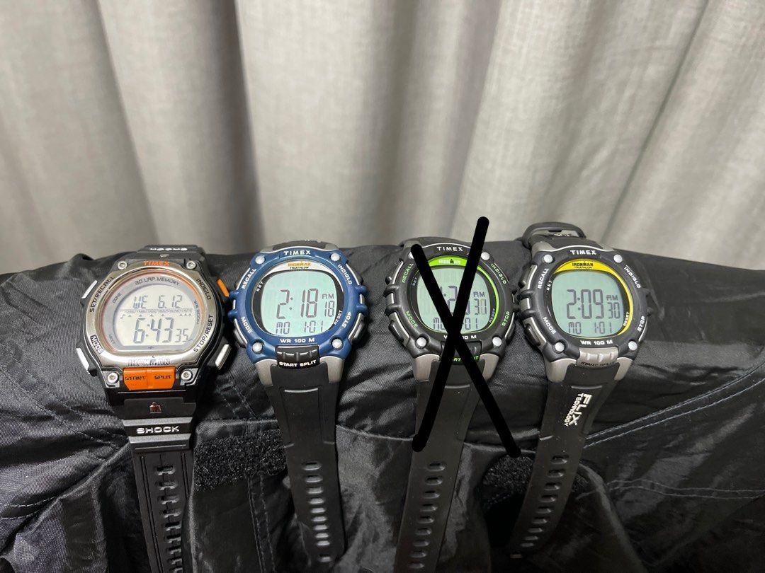 NEW BATTERY Timex Ironman Triathlon Watch Classic 100Yellow Green