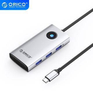ORICO USB C Docking Station 6 in 1 USB C Dongle with HDMI 4K 30HzPD100W RJ-45 Gigabit Ethernet USB Hub Multiport Adapter for MacBook（PW11-6PR)