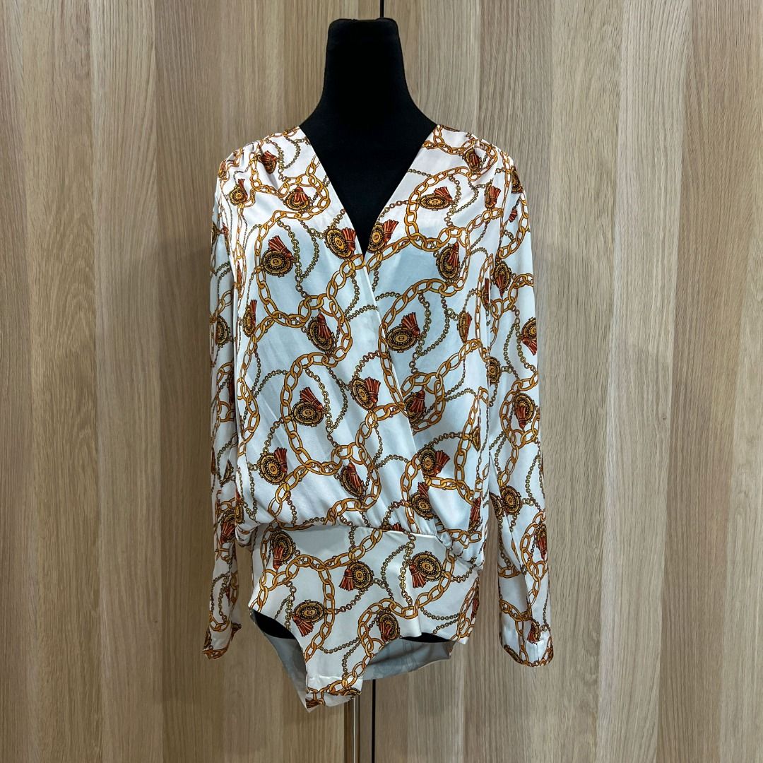 Zara chain print bodysuit sales