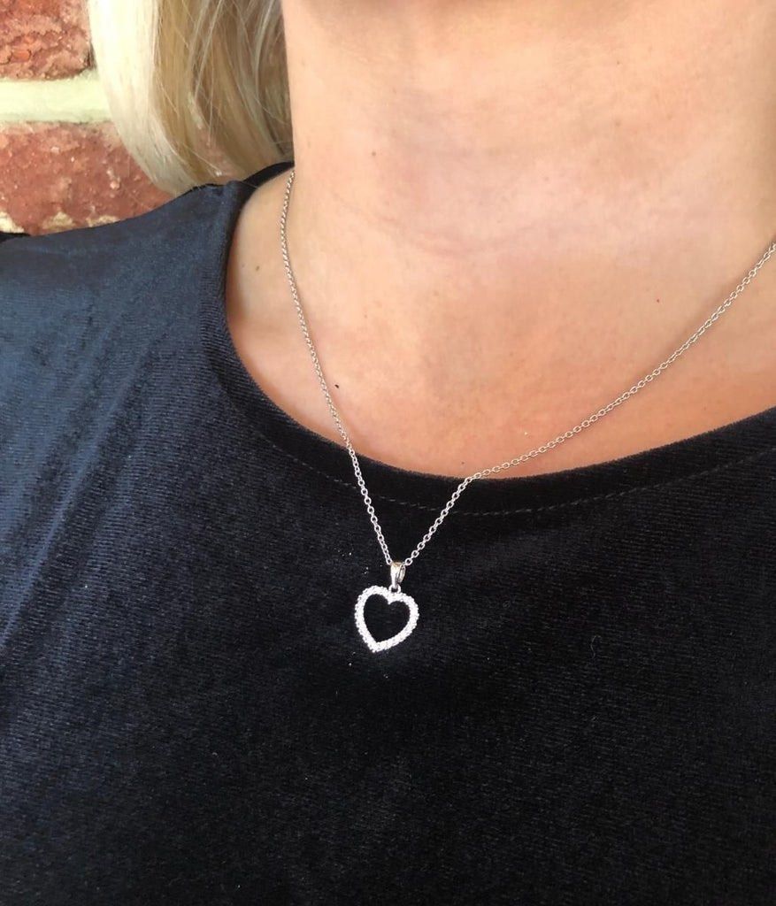 Sparkling open store heart necklace pandora