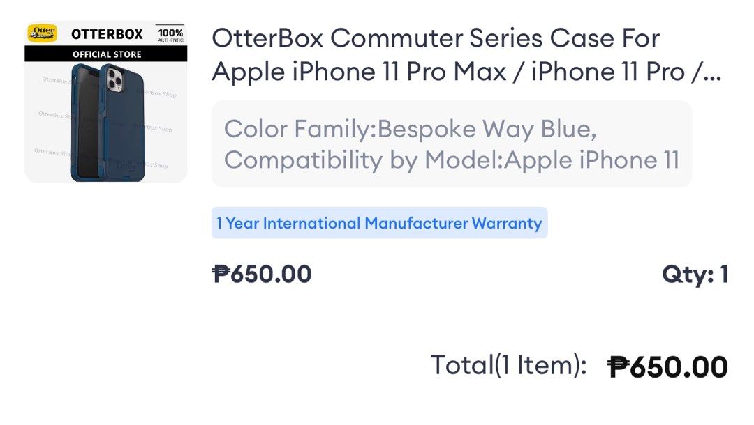 Phone case Iphone 11 (Category: Cases & Sleeves) located in Paranaque City. Submitted by sierra21 (Listing ID 1287716459, Image 2). Description: I bought this in online shop never been use.