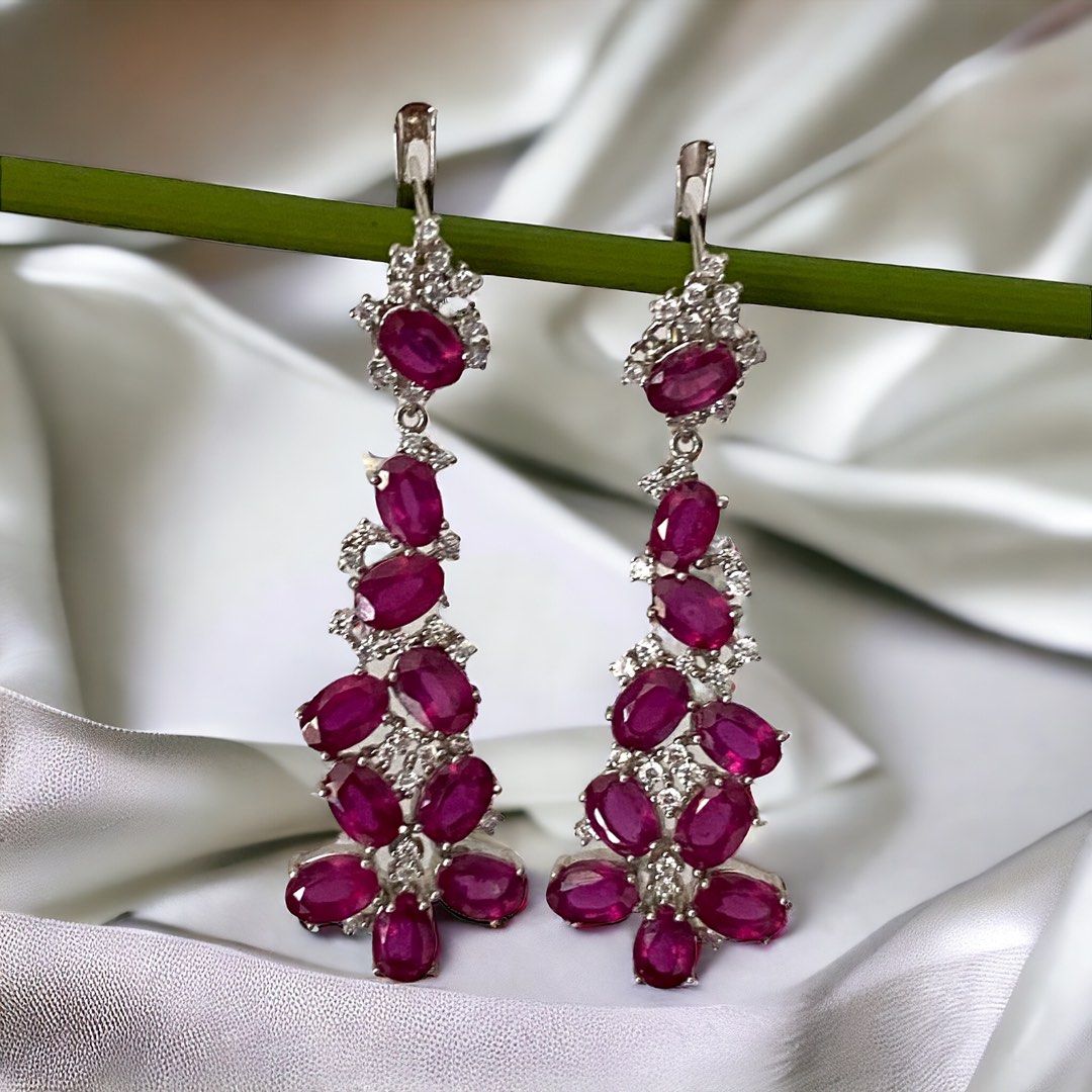 Ruby dangling earrings Women s Fashion Jewelry Organisers