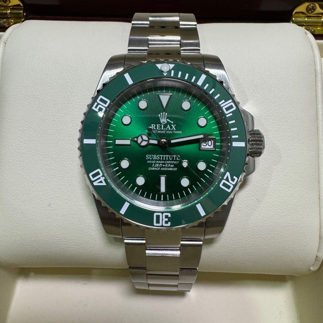 Seiko Mod - 40mm Relax Green Submarine Diver NH35 Custom Seiko 