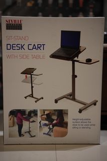 Seville Classics Sit-stand Desk Cart with Side Table