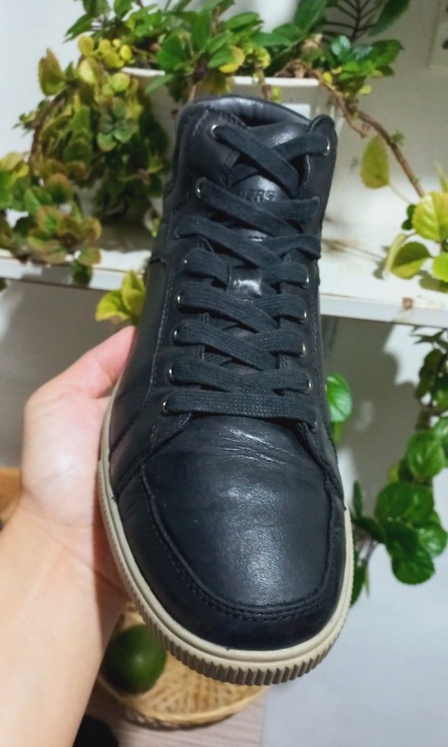 SKECHERS men s volden meric black leather