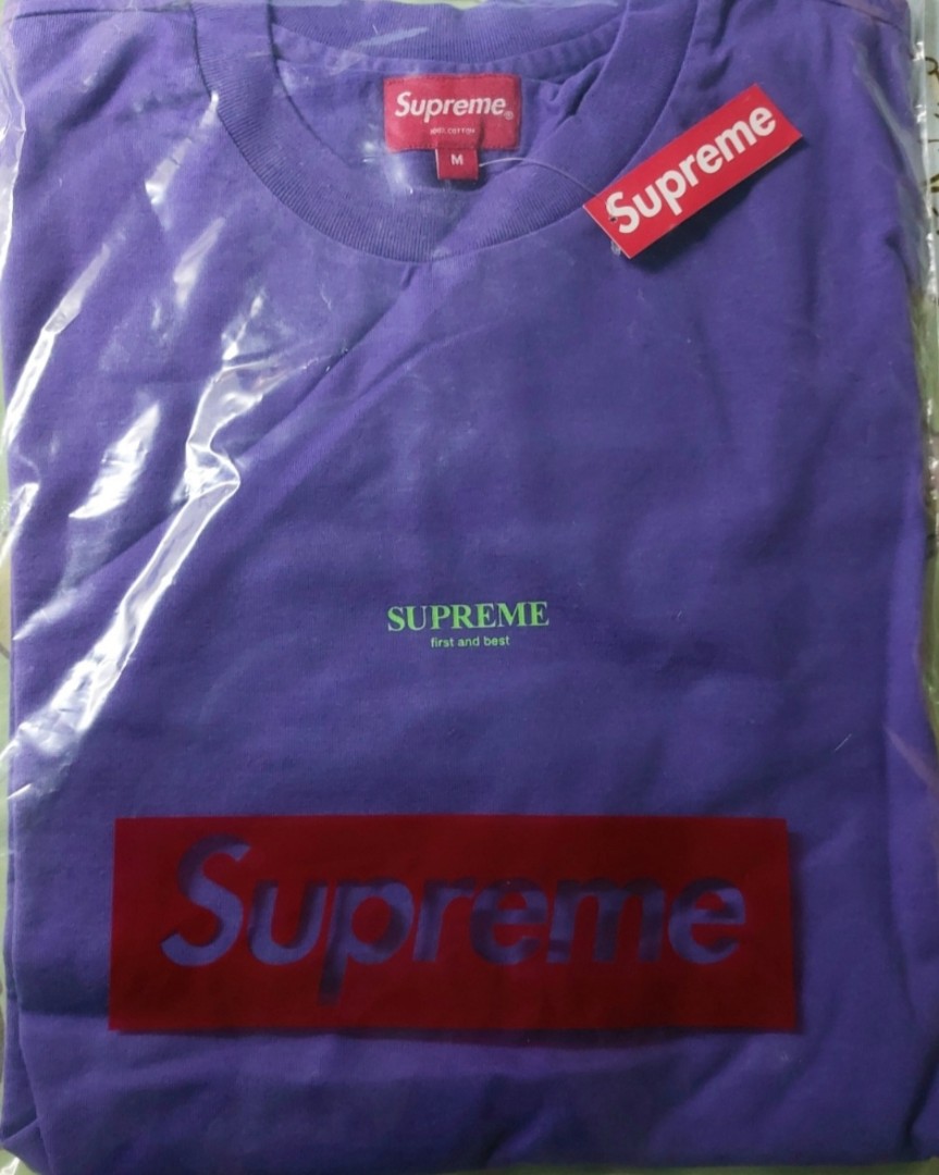SUPREME TEE Size M Purple 紫色, 男裝, 上身及套裝, T-shirt、恤衫