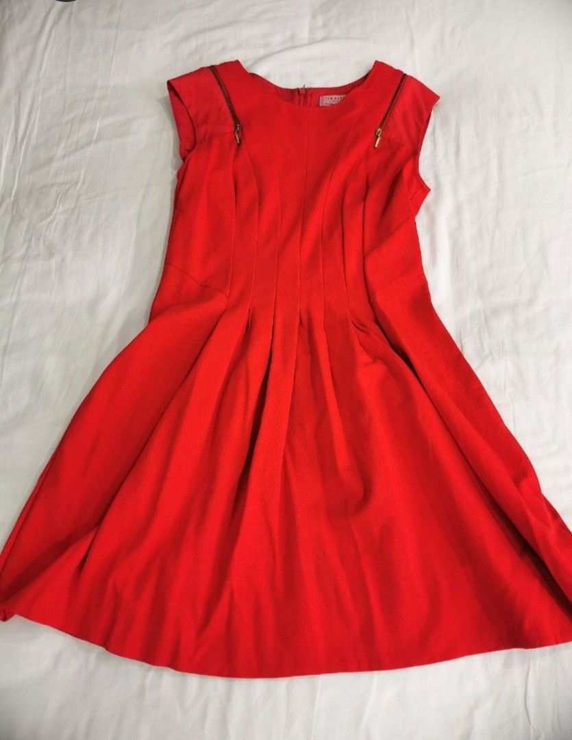 Ted baker red skater dress shop