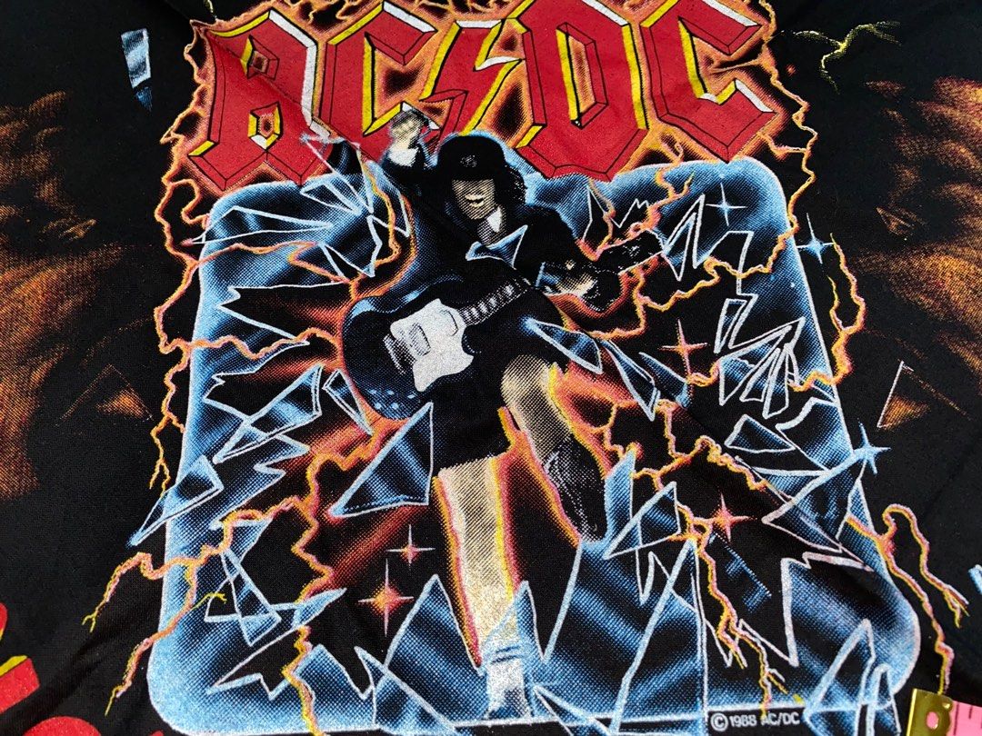VINTAGE DEADSTOCK 90s BANDANA AC/DC, Men's Fashion, Watches ...