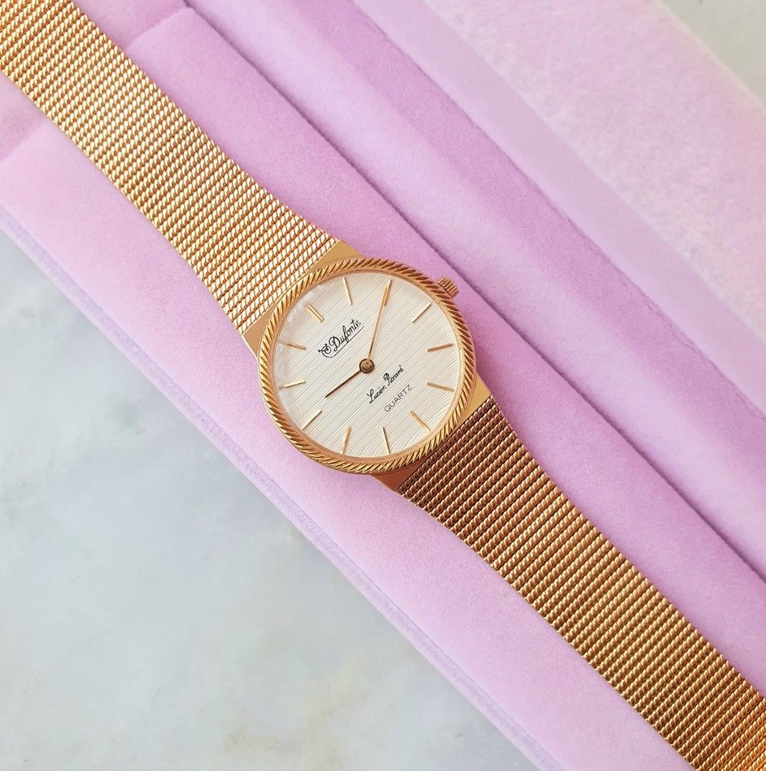 Vintage Gold Tone Dufonte Lucien Piccard Brand Metal Watch