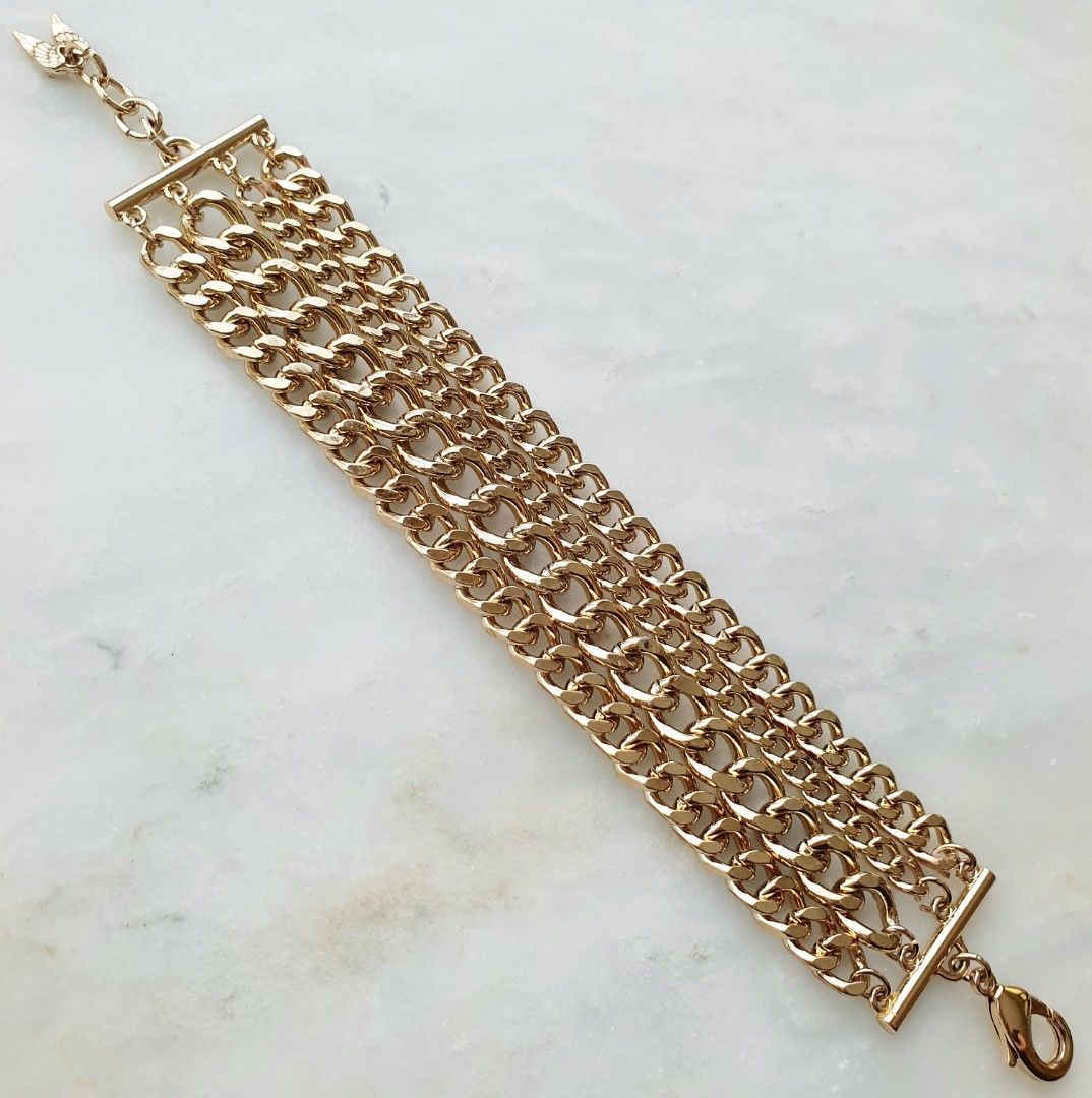 Vintage Signed Victoria s Secret Gold Tone Bracelet Women s