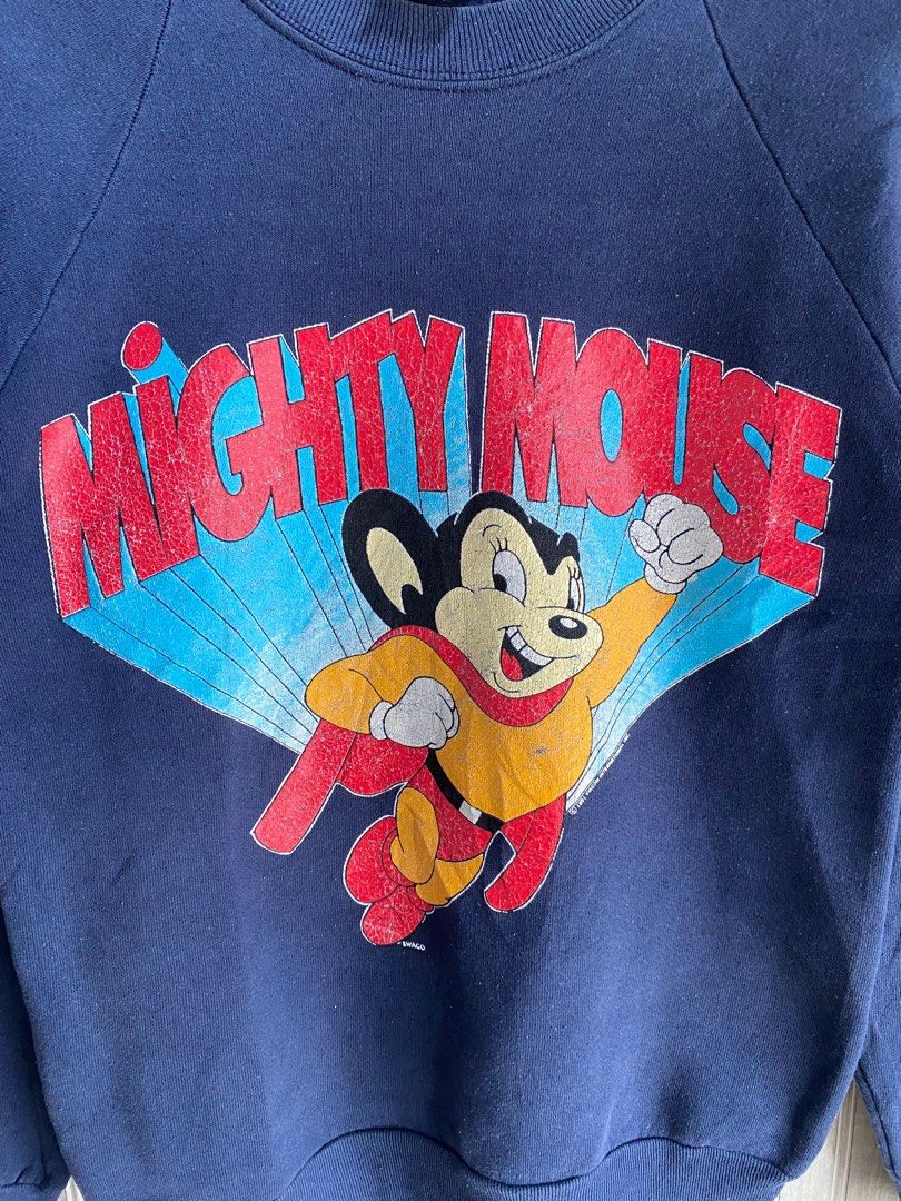 90s Mighty Mouse スウェット 古着 90s USA製 Mighty Mouse マイティ マウス プルオーバー