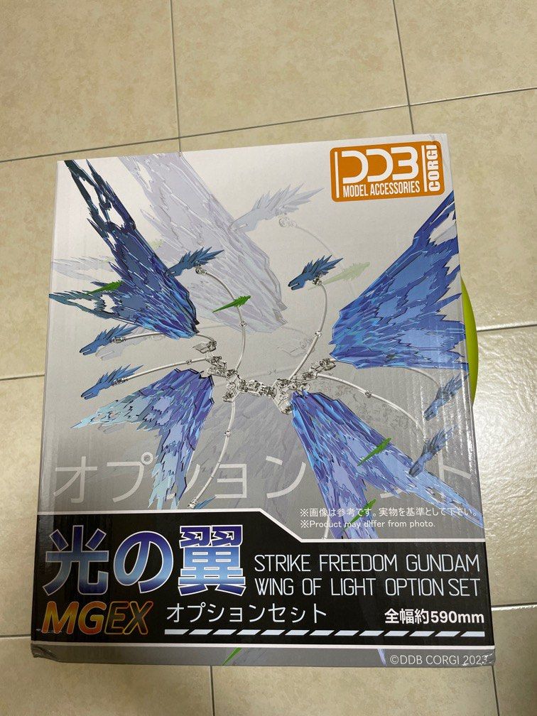 Wing of light option set for MGEX Strike Freedom Gundam (Category: Gundam Model Kits) located in Singapore. Submitted by starystarrylight (Listing ID 1287810020, Image 1). Description: Selling this wing of light add-on kit for MGEX strike freedom. Self collect at cck/lavander mrt or other meet-up locations can be arranged..