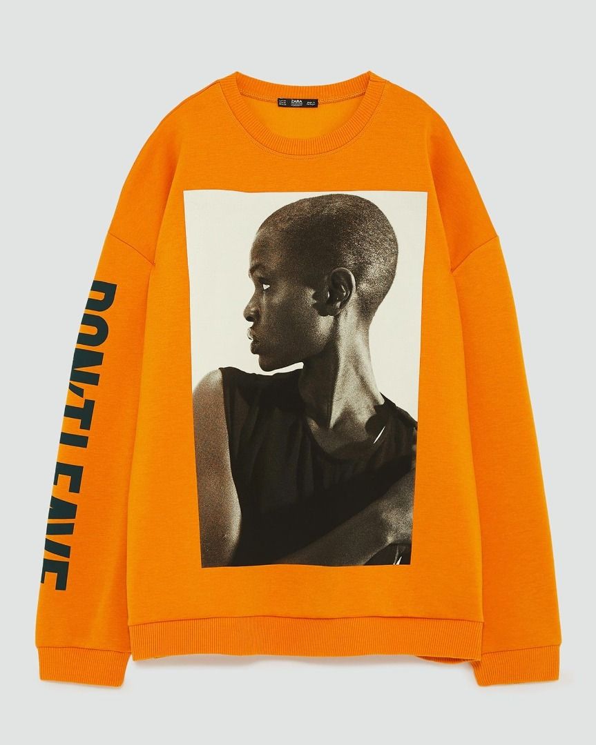 Zara yellow sweatshirt sale