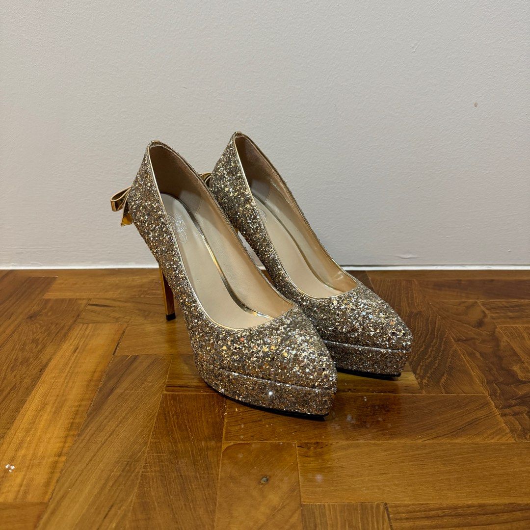 Silver platform heels for wedding sales