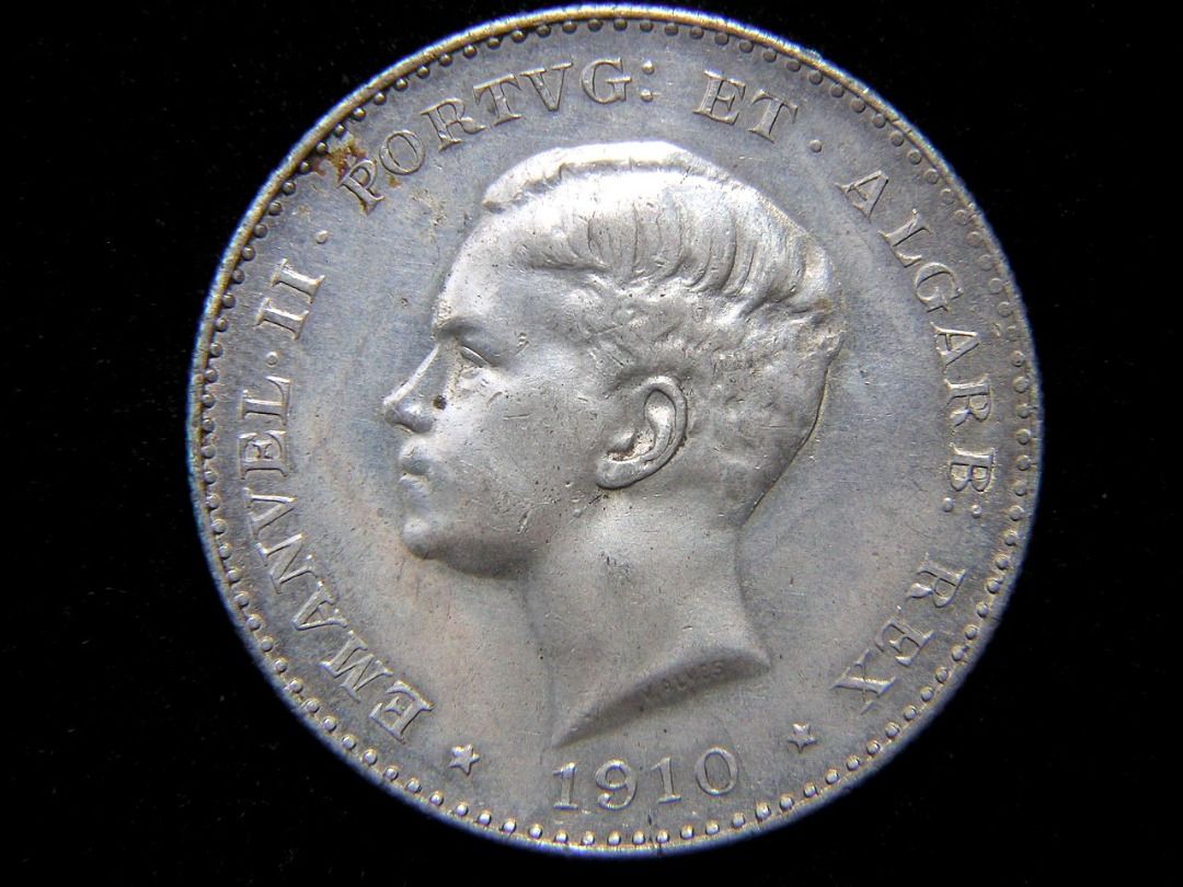 葡萄牙紀念幣-1910年葡萄牙王國紀念半島戰爭爆發100週年皇家國徽雄獅大炮1000Reis大銀幣(葡皇曼奴爾二世像,最後一款), 興趣及遊戲,  收藏品及紀念品, 錢幣- Carousell