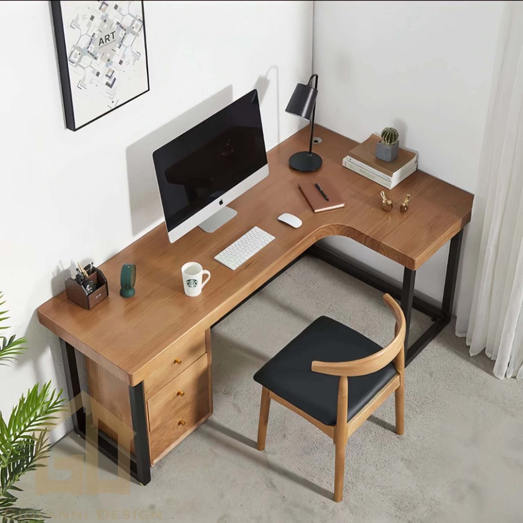 2552 Wood 轉角辦公枱 L-shape Computer Desk L型電腦枱 書枱 辦公桌 學習枱 寫字枱 書桌 電腦桌 十色可選 ...