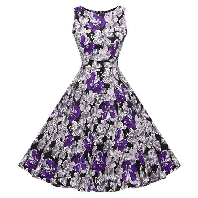 6 Floral Print Summer Dress Women 2018 Sleeveless cotton 50s Vintage Dress Belt Elegant Women s Fashion Dresses Sets Dresses on Carousell