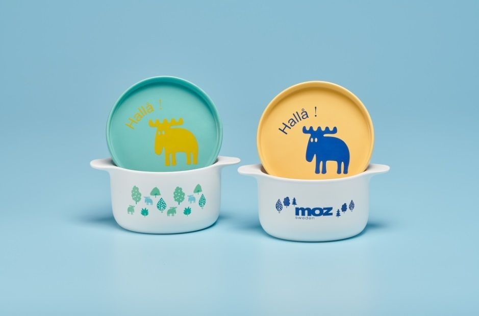 現貨 北歐瑞典 麋鹿MOZ 陶瓷盤碗兩件組 黃藍配色 泡麵小鍋 全聯集點 照片瀏覽 1