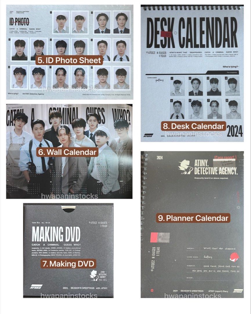 ATEEZ Season's Greetings 2024 Yes24 POB + Misc Items, Hobbies