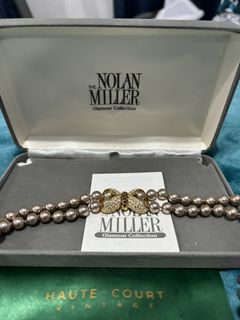 Auth Nolan Miller glass beads necklace, opera length.