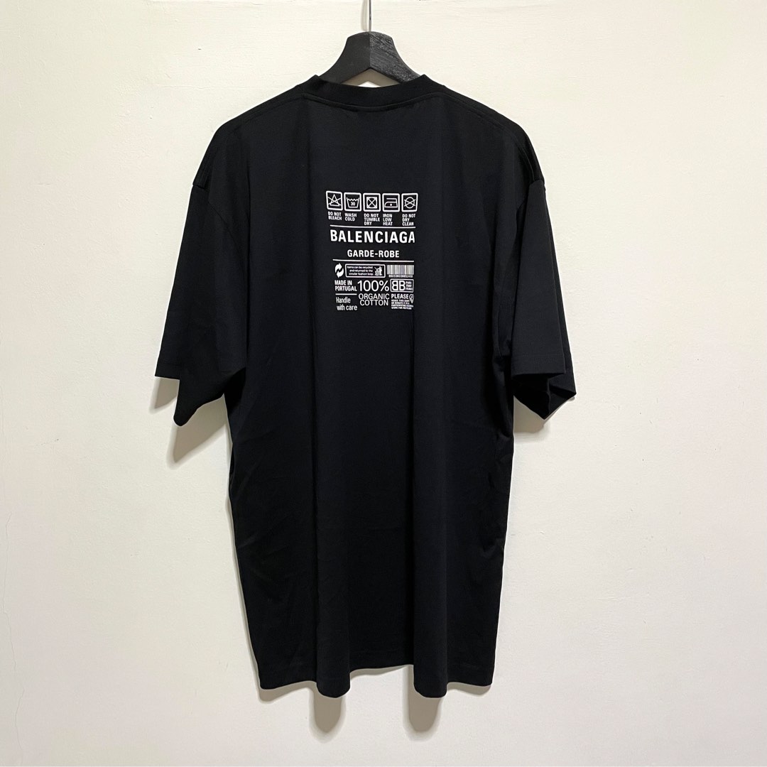 Balenciaga Garde-Robe Care Label Tee, Men's Fashion, Tops & Sets