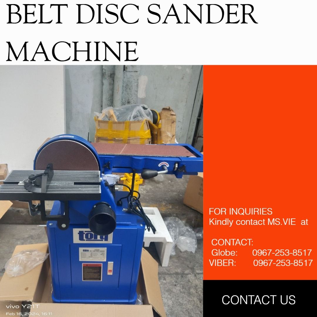BELT DISC SANDER MACHINE, Commercial & Industrial, Industrial Equipment ...