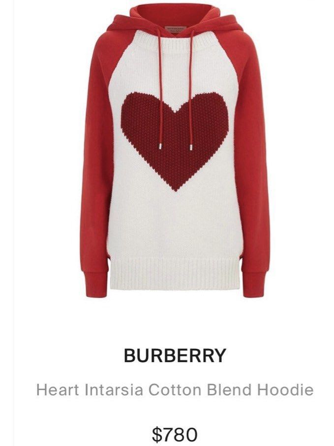 Burberry heart intarsia hoodie outlet