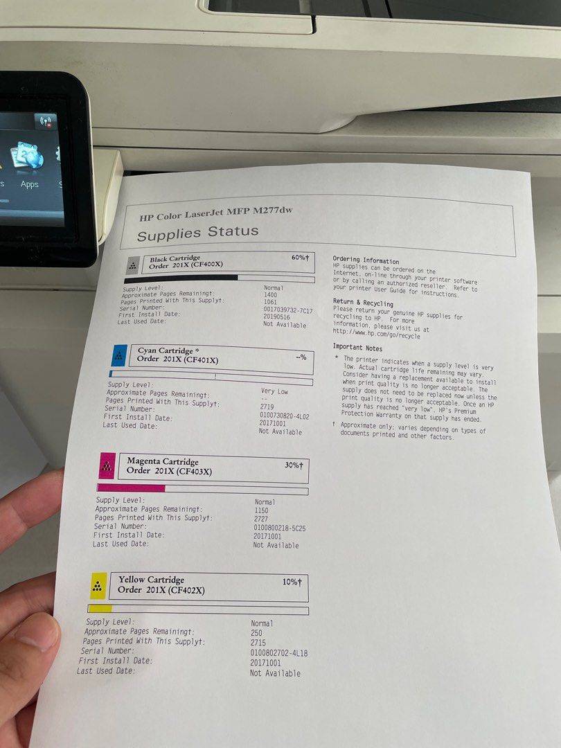 Color LaserJet Pro MFP M277dw (Category: Printers, Scanners & Copiers) located in Carmona. Submitted by thepinkplayhouse (Listing ID 1287972227, Image 3). Description: The HP Color LaserJet Pro MFP M277dw is an all-in-one color laser printer designed for small to medium-sized businesses. Key specifications for this model typically include: **Printing Technology**: Color Laser **Multifunction Capabilities**: - Print - Scan - Copy - Fax **Print Spe