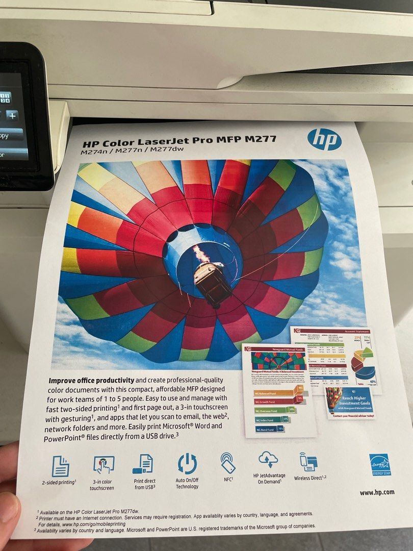 Color LaserJet Pro MFP M277dw (Category: Printers, Scanners & Copiers) located in Carmona. Submitted by thepinkplayhouse (Listing ID 1287972227, Image 2). Description: The HP Color LaserJet Pro MFP M277dw is an all-in-one color laser printer designed for small to medium-sized businesses. Key specifications for this model typically include: **Printing Technology**: Color Laser **Multifunction Capabilities**: - Print - Scan - Copy - Fax **Print Spe