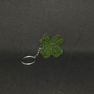 Crochet Clover Leaf Keychain by Mae