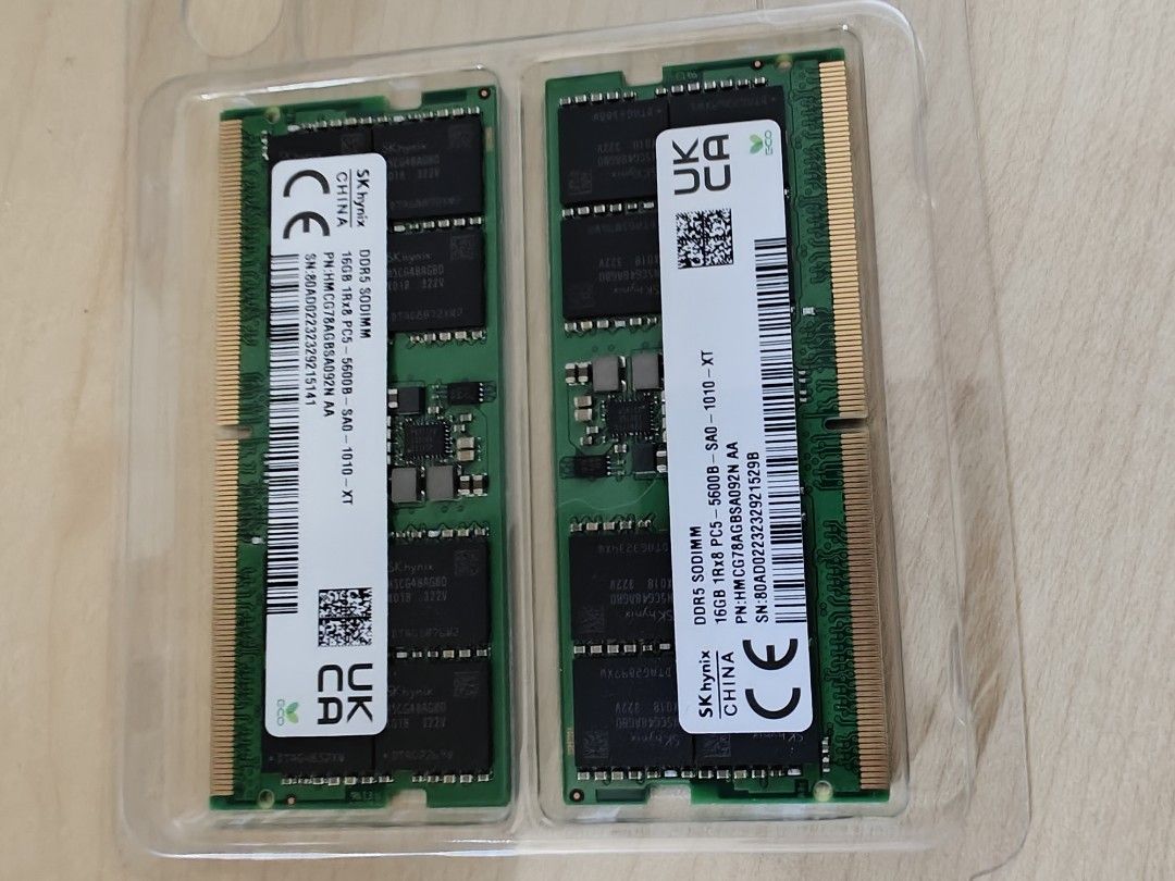 Ddr5 laptop ram 16x2 32gb kit 5600mhz sk hynix
