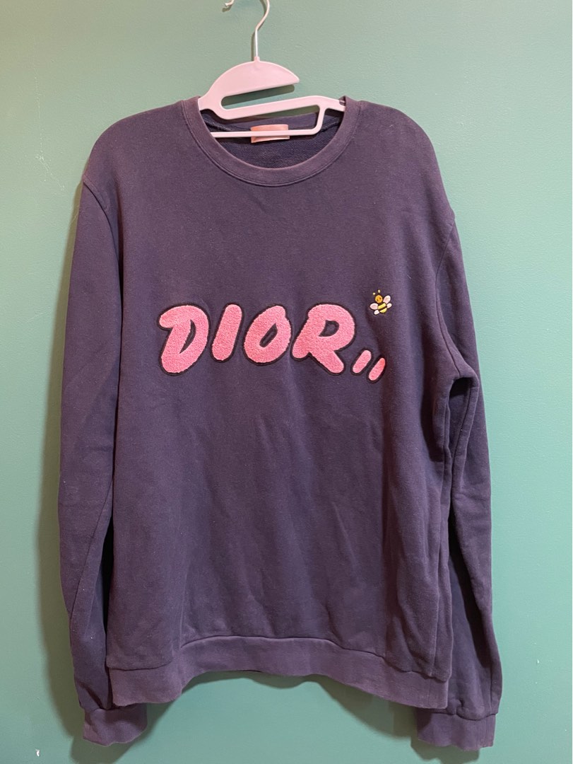 Dior HOMME x KAWS BEE navy sweatshirt Men s Fashion Tops Sets Hoodies on Carousell