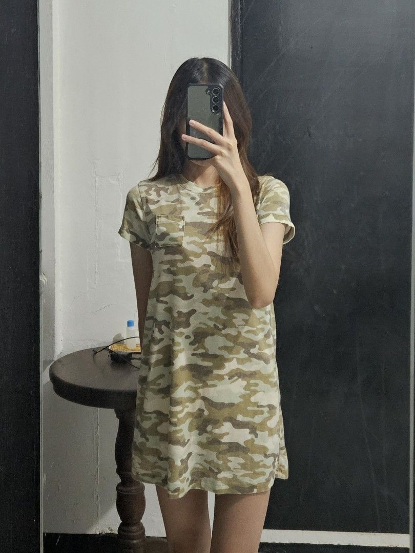 Forever 21 Girls Camo Shirt Dress Women s Fashion Tops Shirts on Carousell
