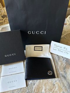 Gucci GG Bi Fold Leather Wallet BLUE Bnew