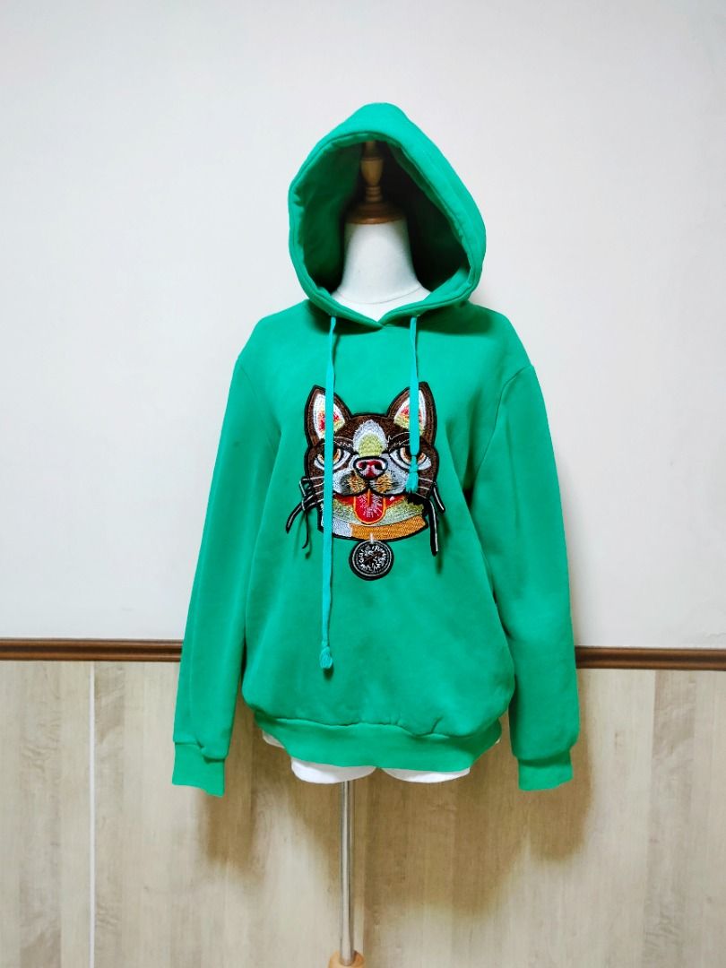Gucci green hoodie clearance