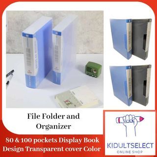 High Quality Folder A4 Pp 80 & 100 pockets Display Book Design Transparent cover Color Blue & Black