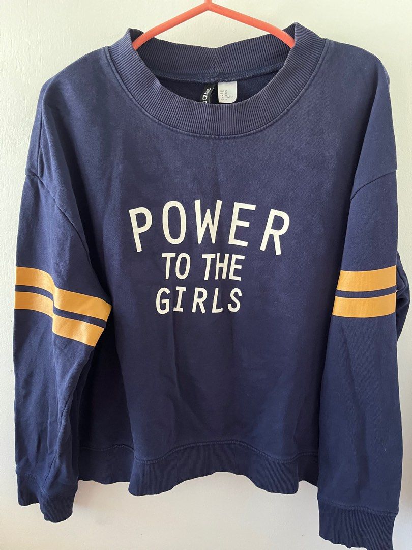 H M Power to the Girls Sweater Women s Fashion Coats Jackets and Outerwear on Carousell