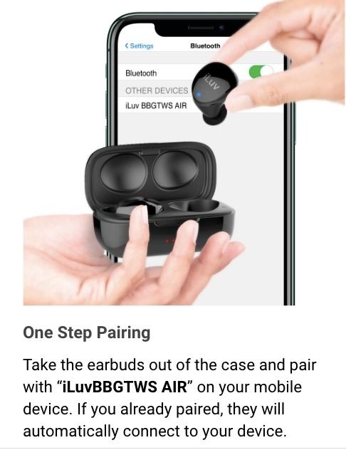 How to connect best sale iluv bluetooth earbuds