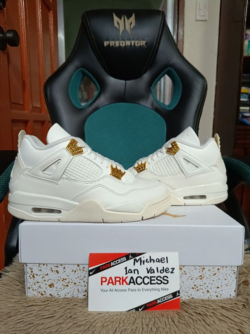 Jordan 4 white and gold discount