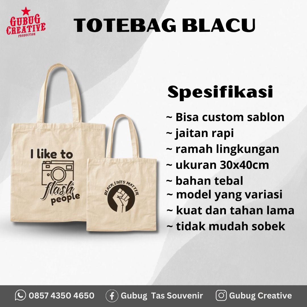 Harga tote bag blacu store