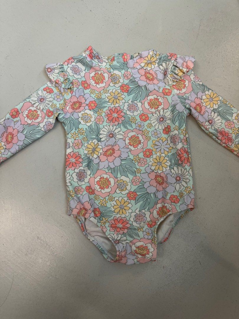 KMART BABY GIRL FLORAL SWIMSUIT 6 12M