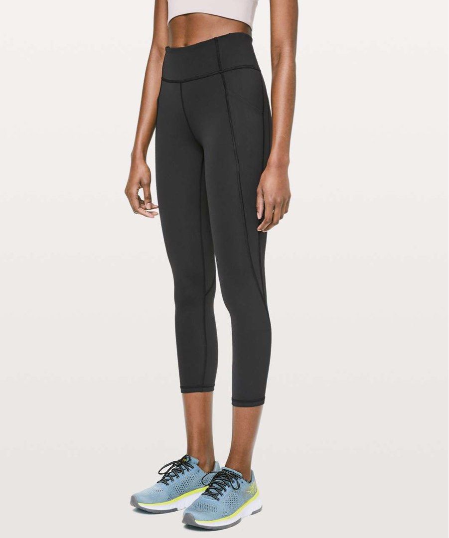 Lululemon Time to Sweat Crop 23 Black Women s Fashion Activewear on Carousell