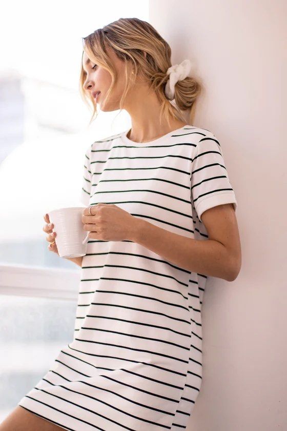 Lulu s Striped Shirt Dress Women s Fashion Dresses Sets Dresses on Carousell