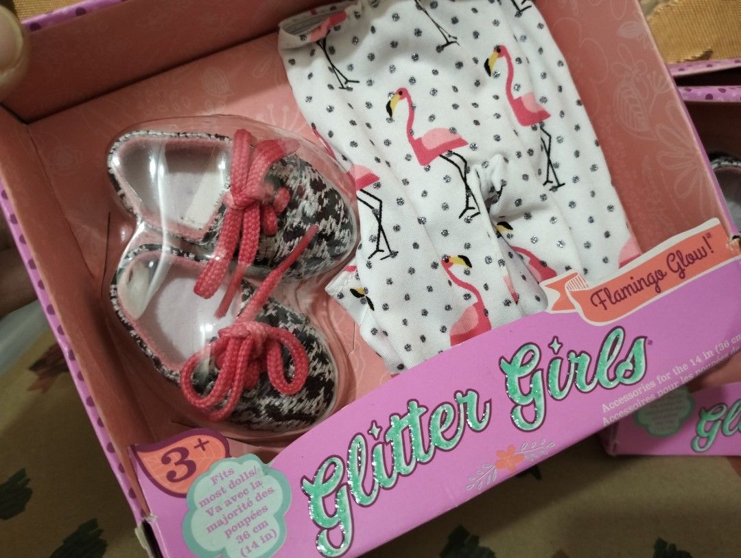  Glitter Girls – Flamingo Glow! Shoes and Leggings