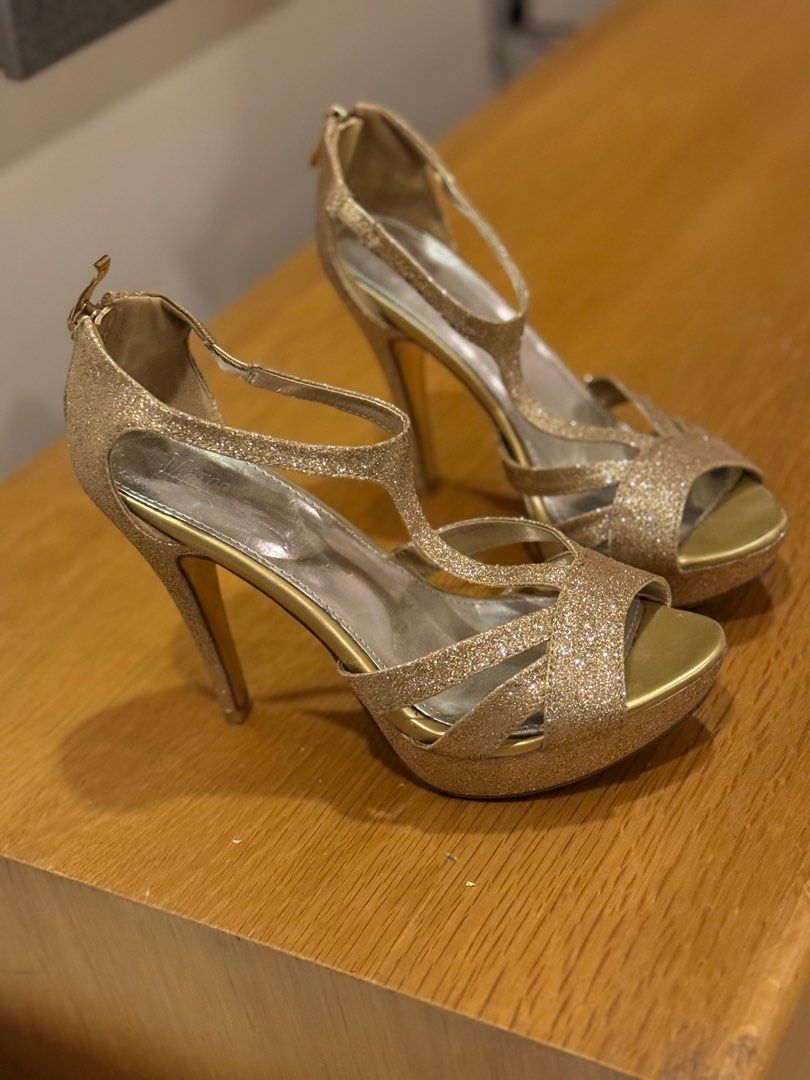Marco Gianni gold glitter shoes